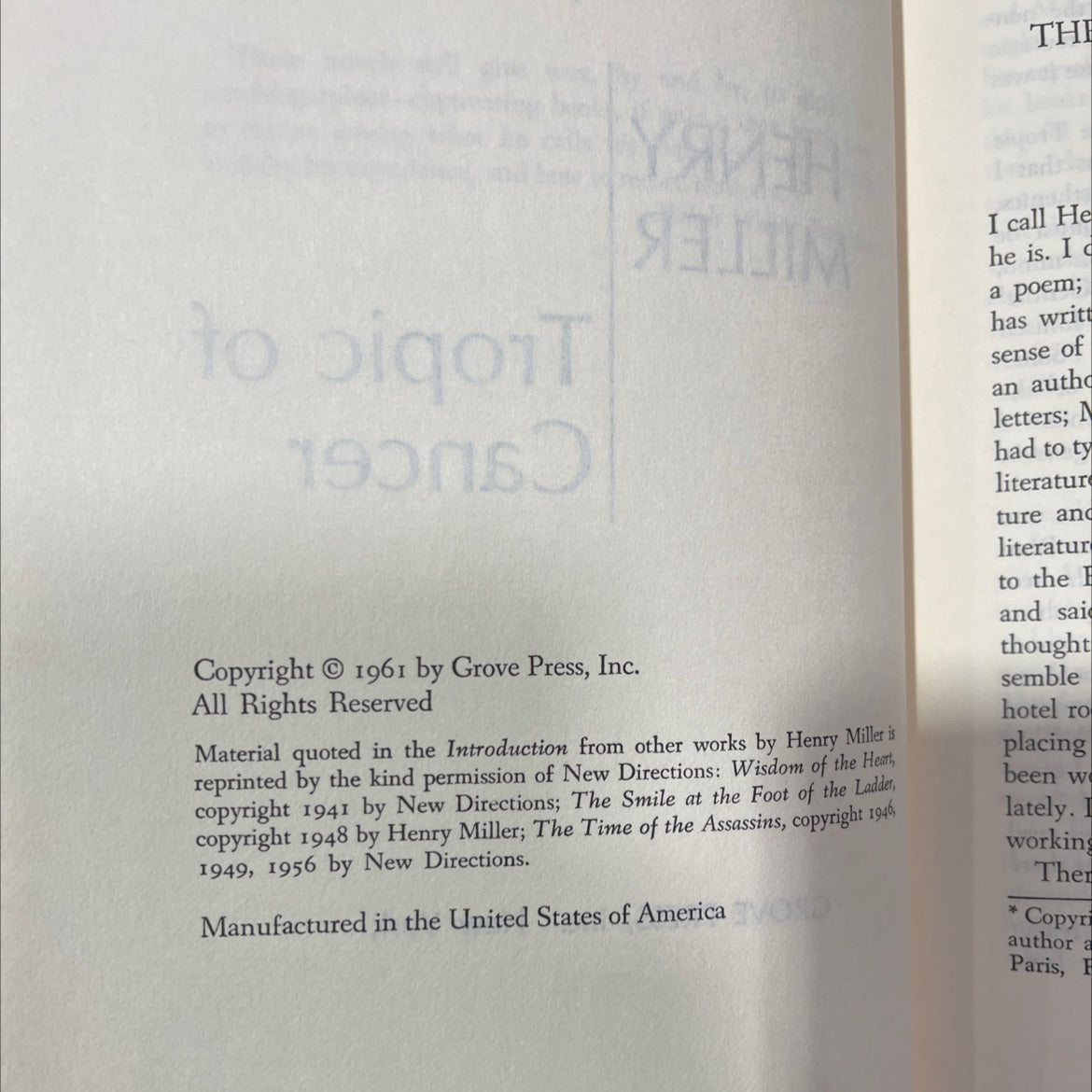 tropic of cancer book, by henry miller, 1961 Hardcover image 3
