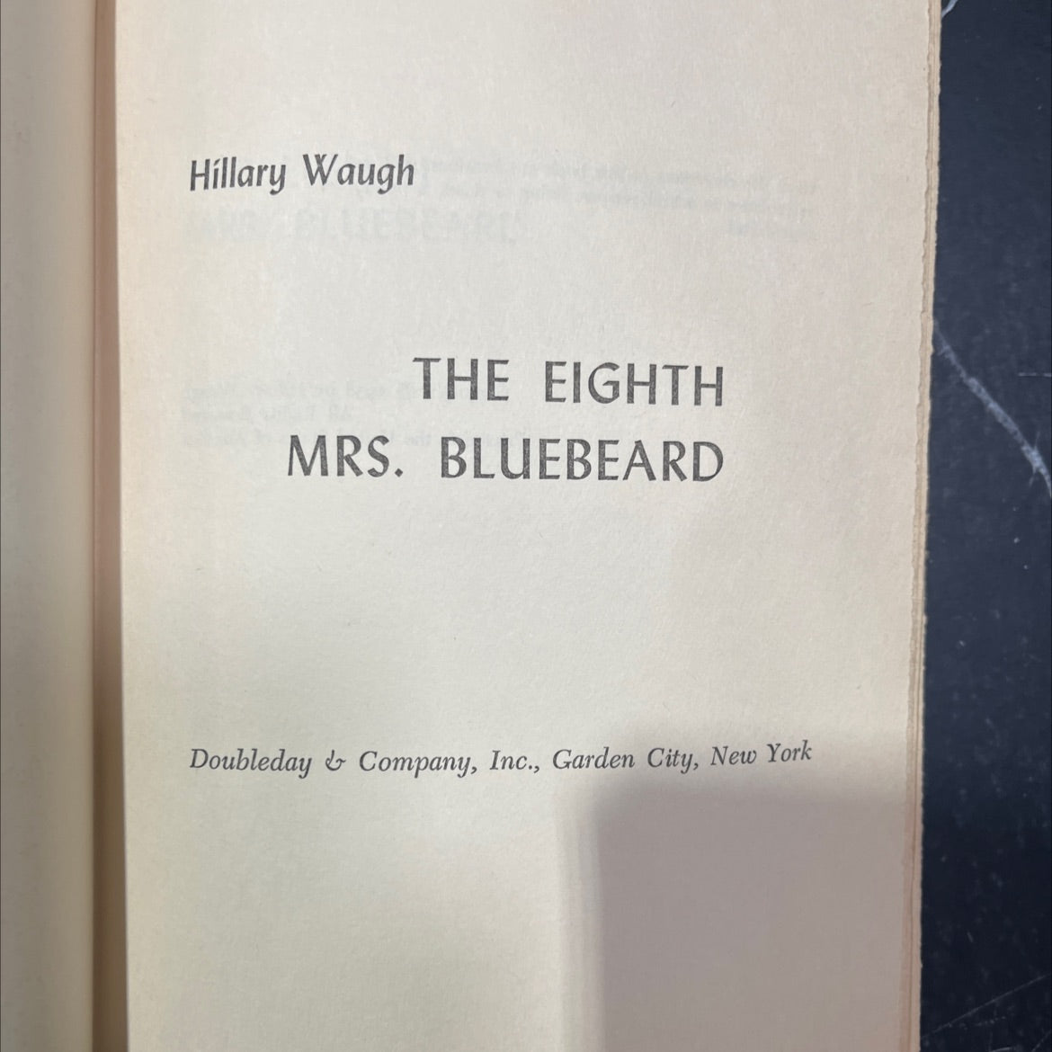 the eighth mrs. bluebeard book, by Hillary Waugh, 1958 Hardcover image 2