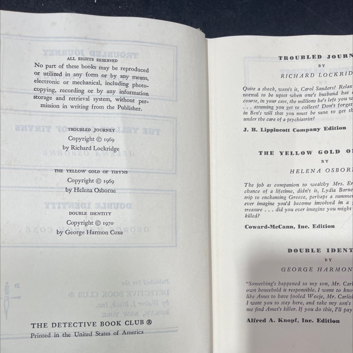 troubled journey book, by richard lockridge, 1969 Hardcover image 3