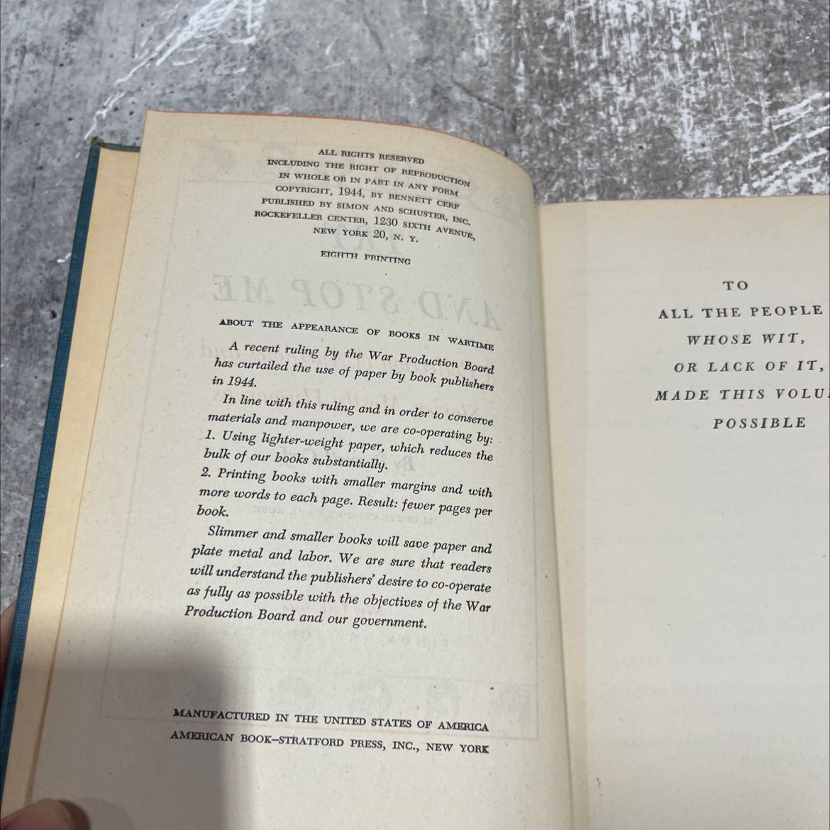 try and stop me a collection of anecdotes and stories mostly humorous book, by bennett cerf, 1944 Hardcover image 3