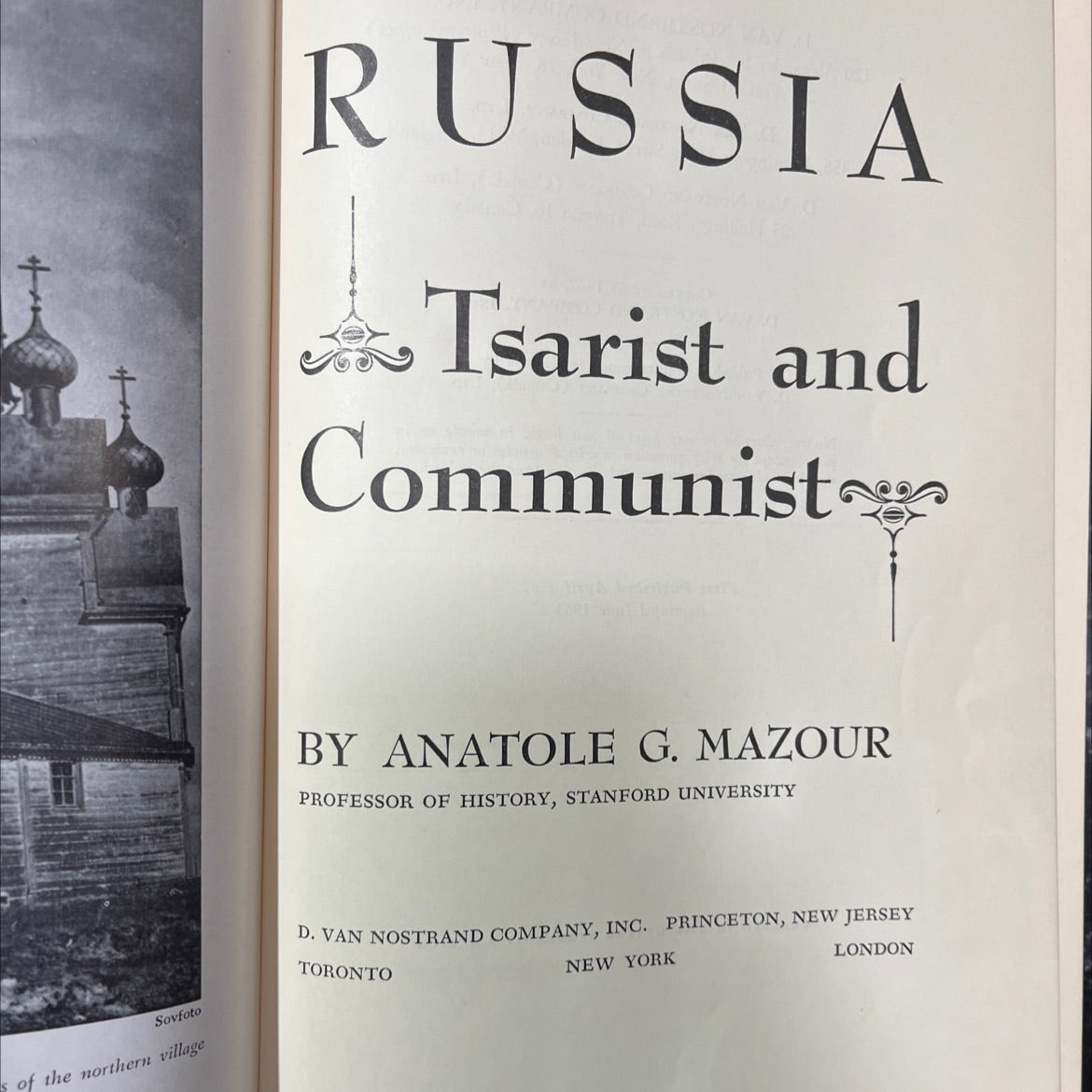 tsarist and communists of the northern village book, by anatole g. mazour, 1962 Hardcover image 2