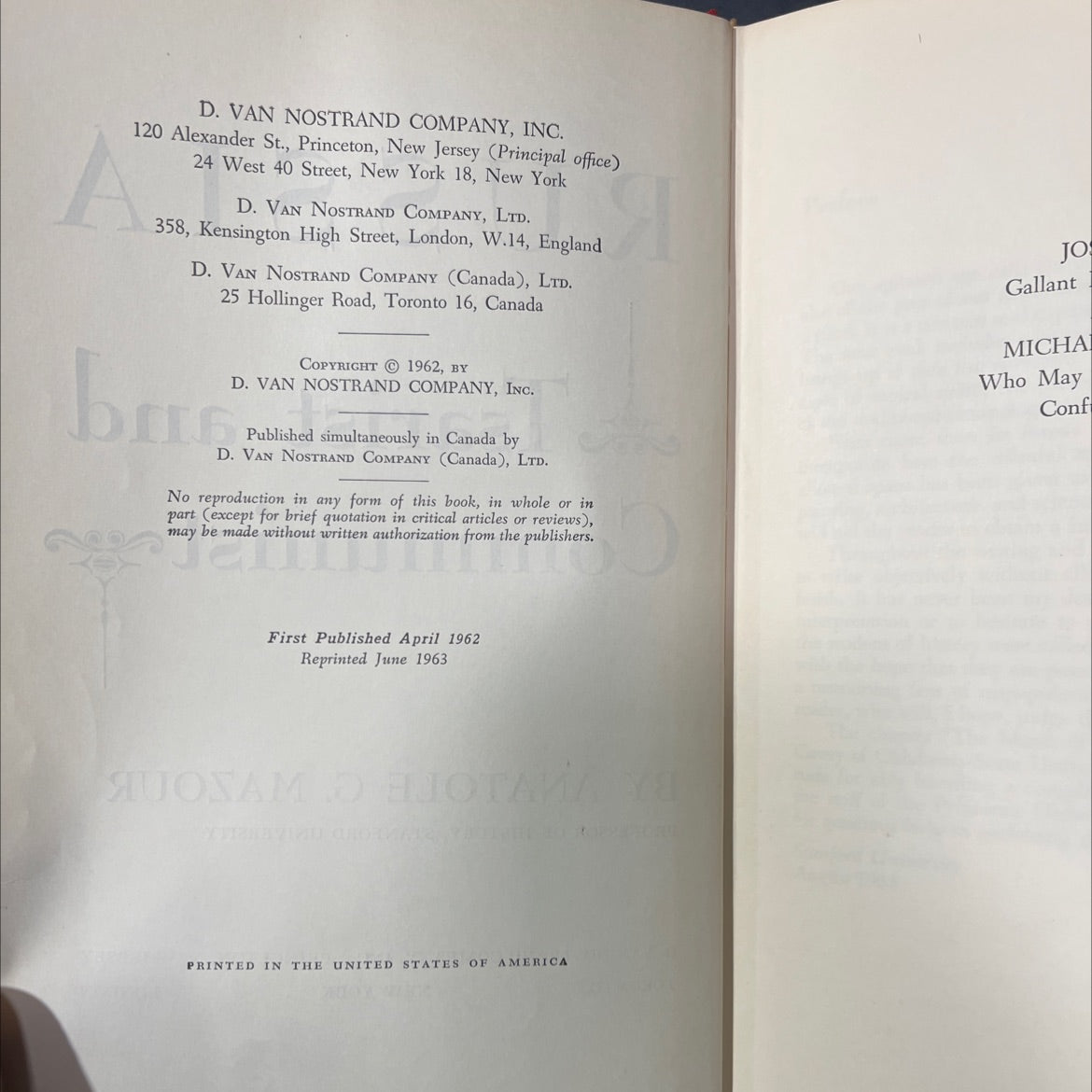tsarist and communists of the northern village book, by anatole g. mazour, 1962 Hardcover image 3