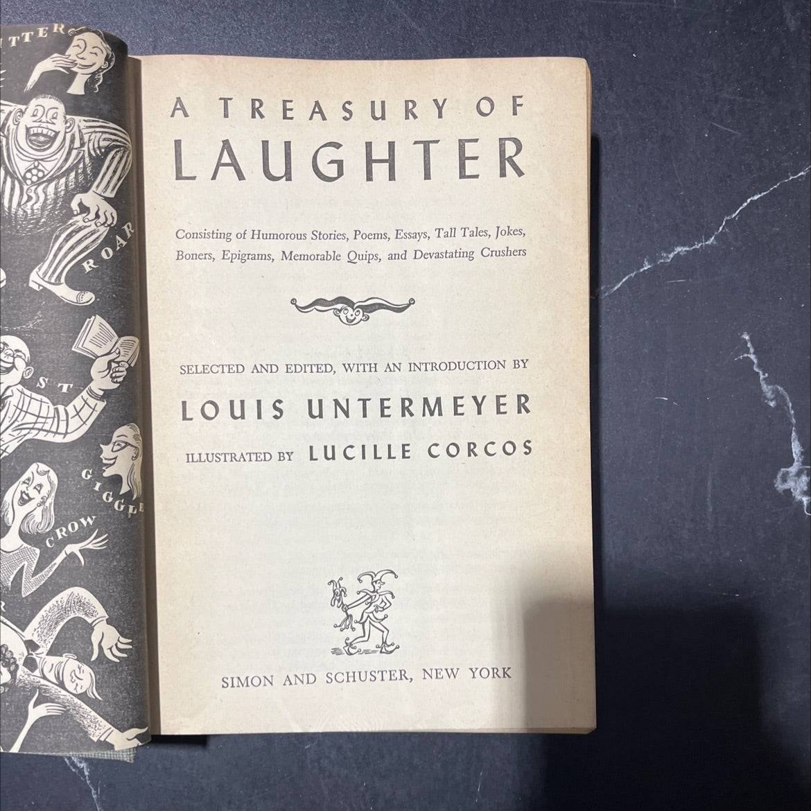 tter g crow roar a treasury of laughter book, by louis untermeyer, 1946 Hardcover image 2
