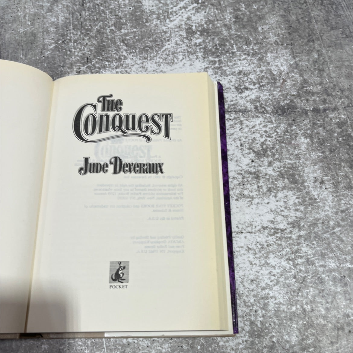 tue conquest book, by jude deveraux, 1991 Hardcover image 2