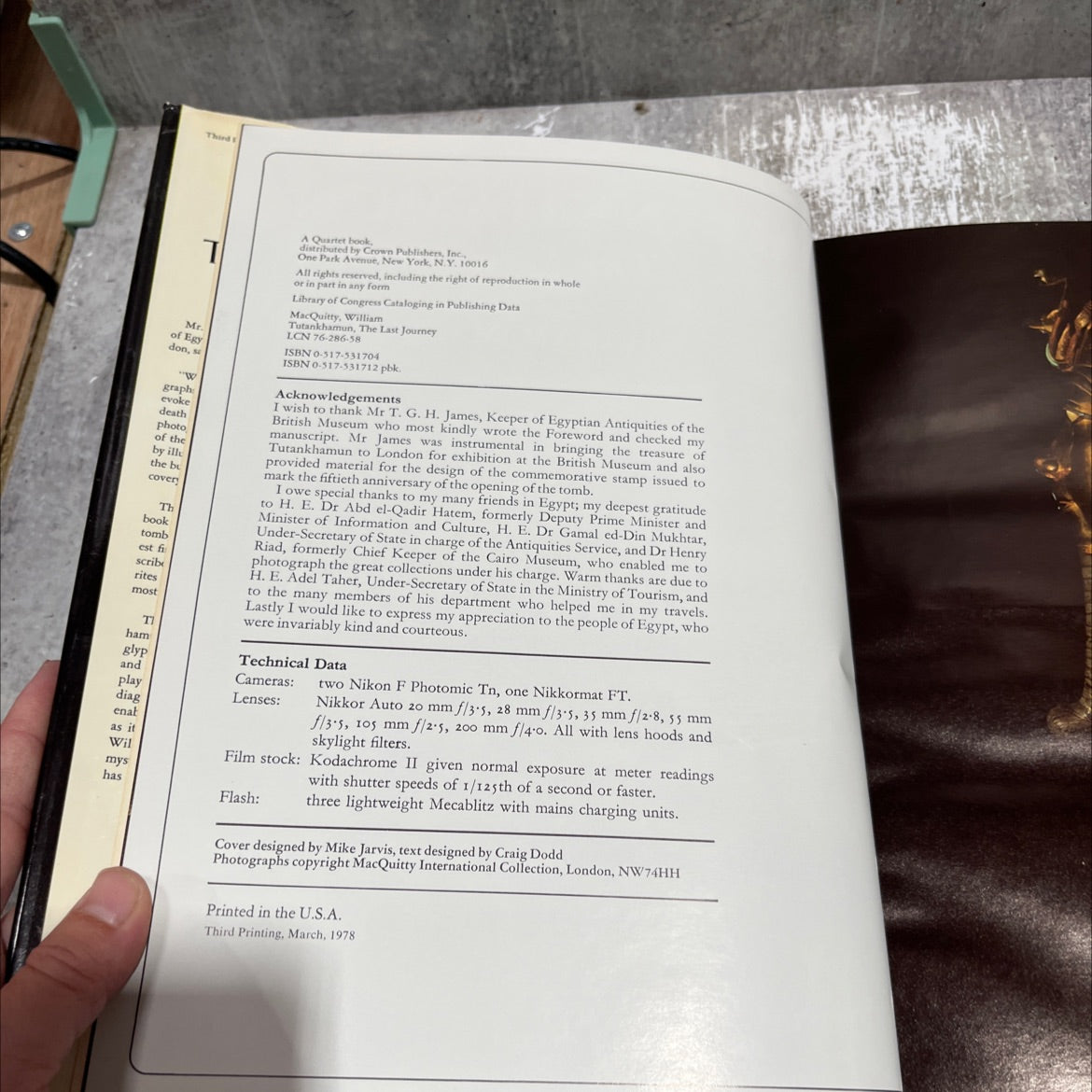 tutankhamun the last journey book, by william macquitty, 1978 Hardcover image 3