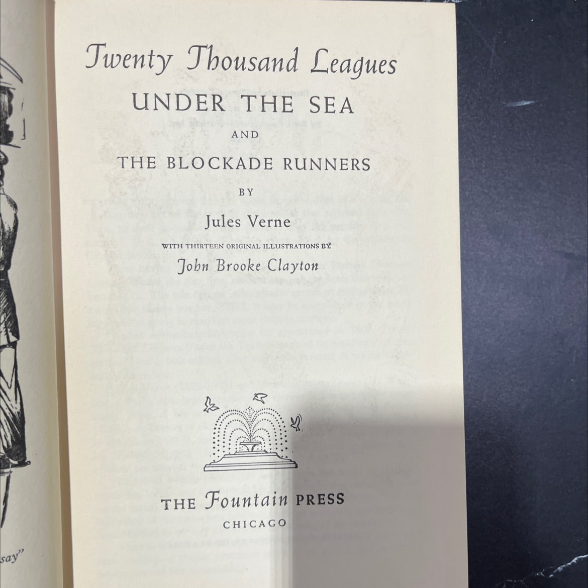 twenty thousand leagues under the sea and the blockade runners book, by Jules Verne, 1949 Hardcover, Vintage image 2