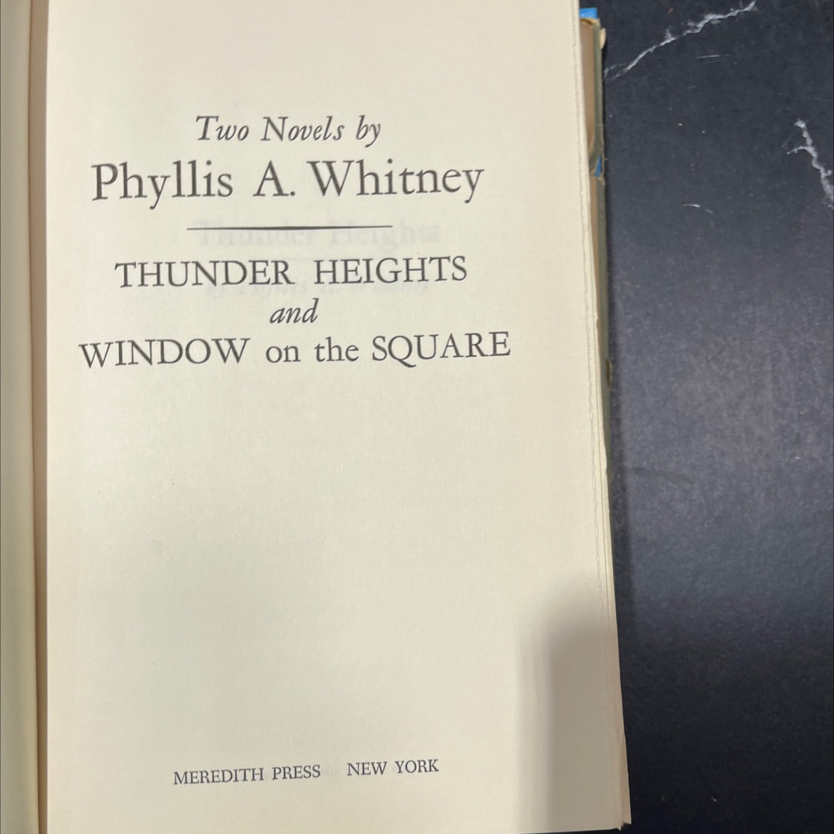 two novels by phyllis a. whitney thunder heights and window on the square book, by phyllis a. whitney, 1970 Hardcover image 2