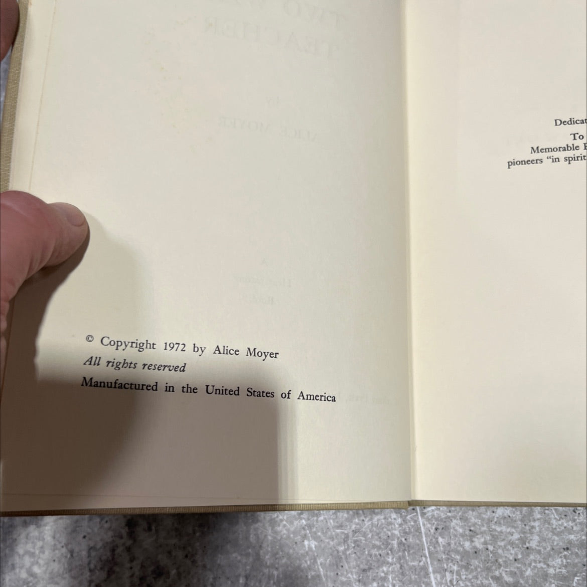 two way teacher book, by alice moyer, 1972 Hardcover image 3