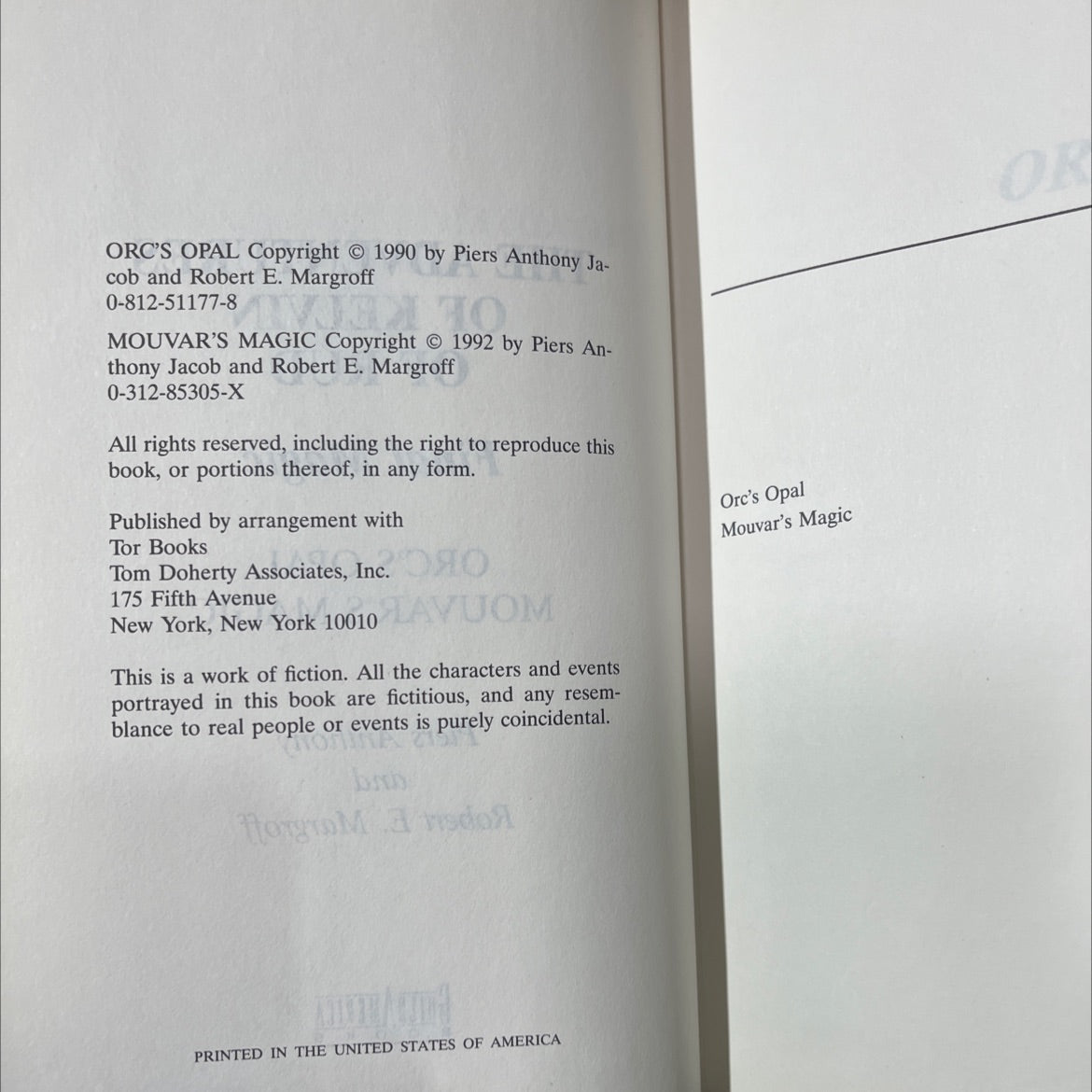 orc's opal mouvar's magic book, by piers anthony, robert e. margroff, 1992 Hardcover image 3
