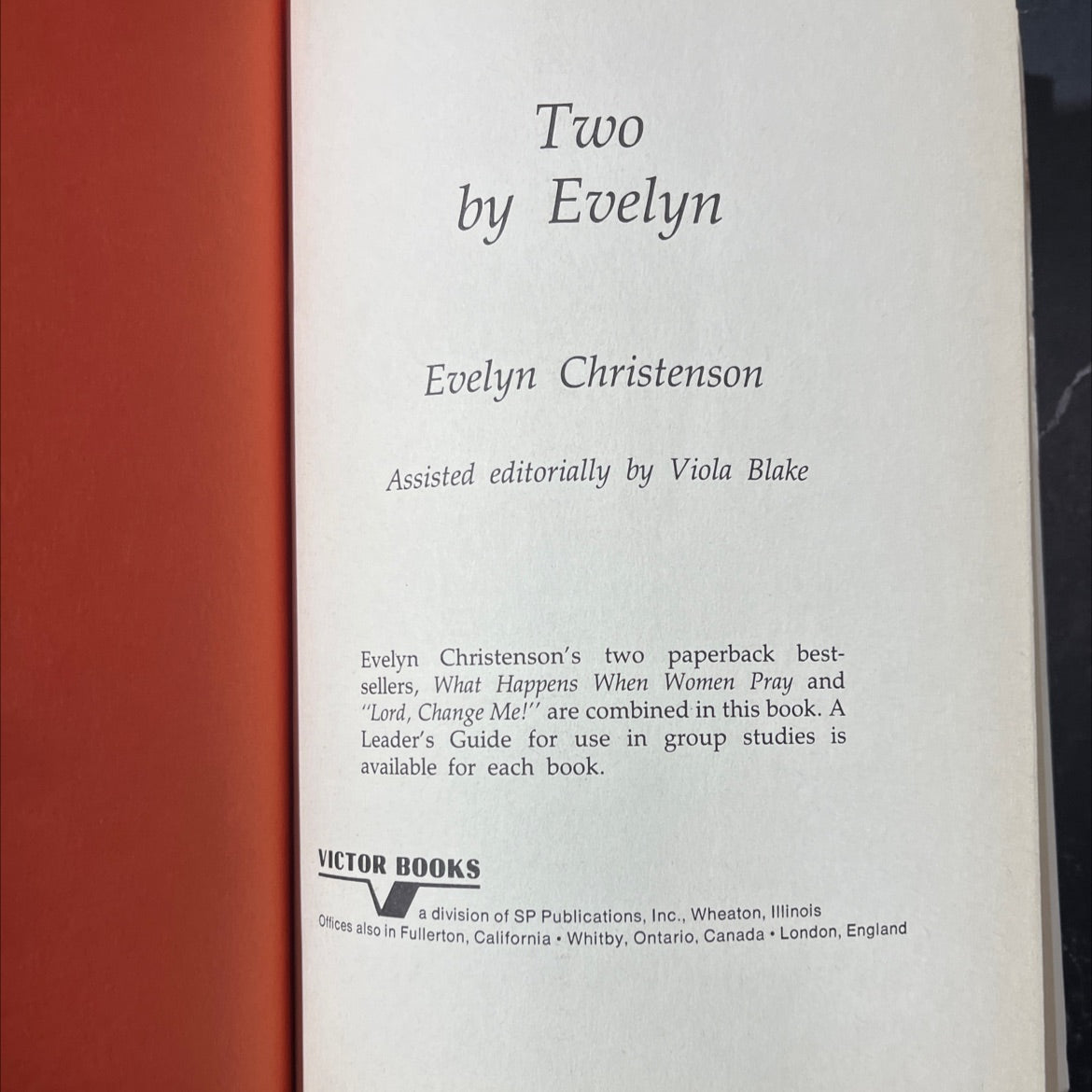 two book, by evelyn evelyn christenson, 1979 Hardcover image 2