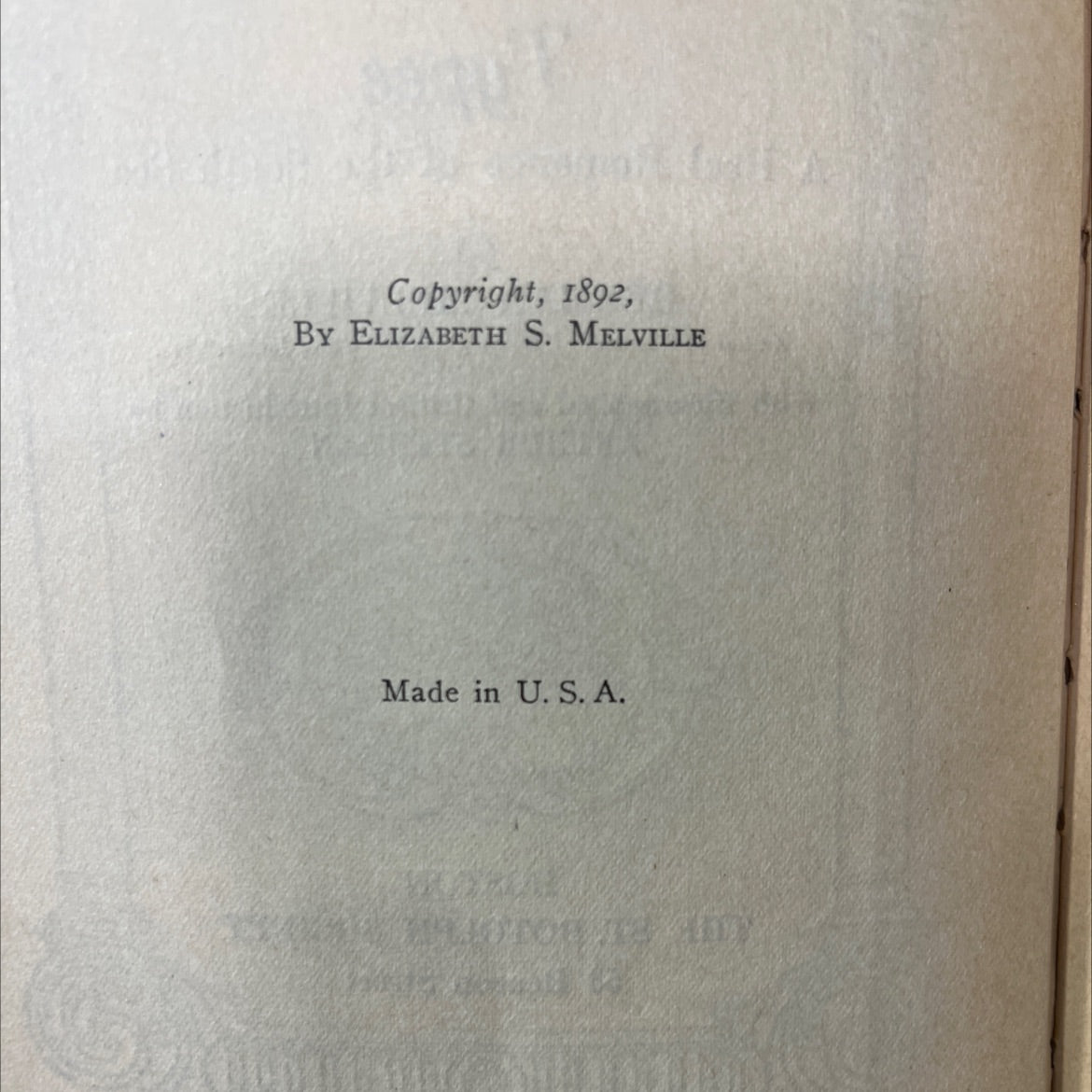 typee a real romance of the south sea book, by herman melville, 1892 Hardcover image 3