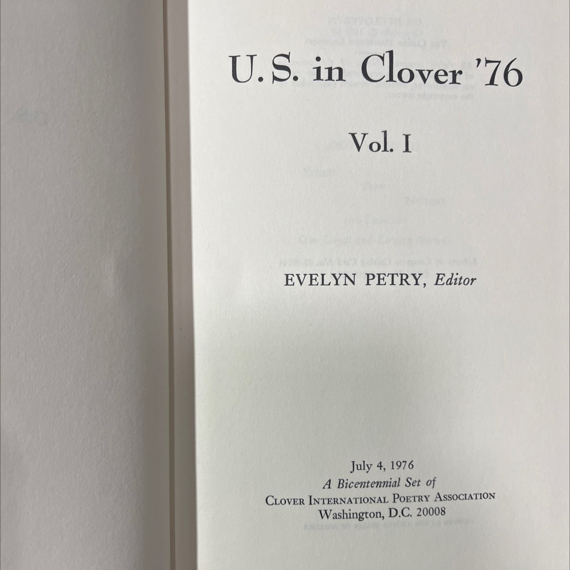 u.s. in clover '76 vol. i book, by evelyn petry, 1976 Hardcover image 2