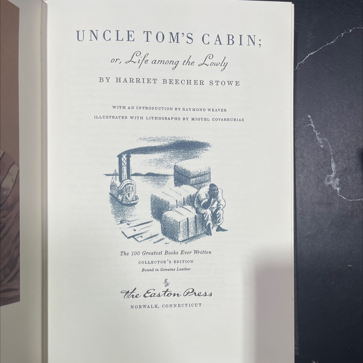 uncle tom's cabin; or, life among the lowly book, by harriet beecher stowe, 1966 Leather image 2