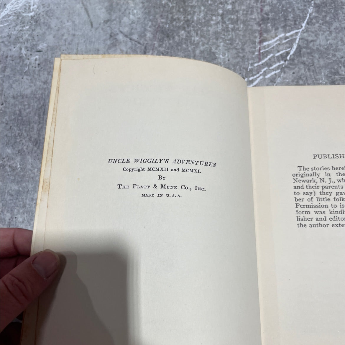uncle wiggily's adventures book, by howard r. garis, 1940 Hardcover image 3