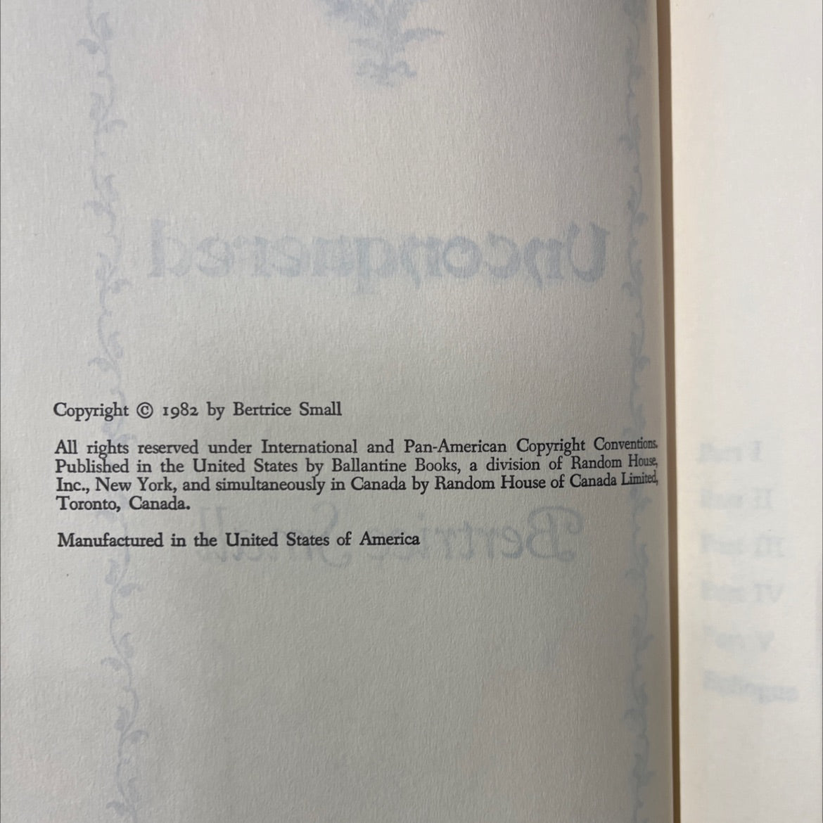 unconquered book, by bertrice small, 1982 Hardcover image 3