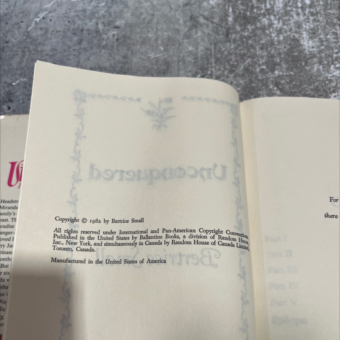 unconquered book, by bertrice small, 1982 Hardcover image 3