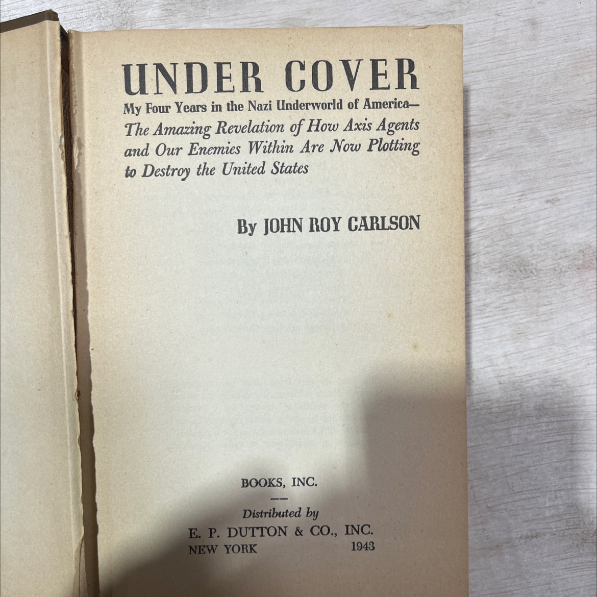 under cover book, by john roy carlson, 1943 Hardcover, Vintage image 2