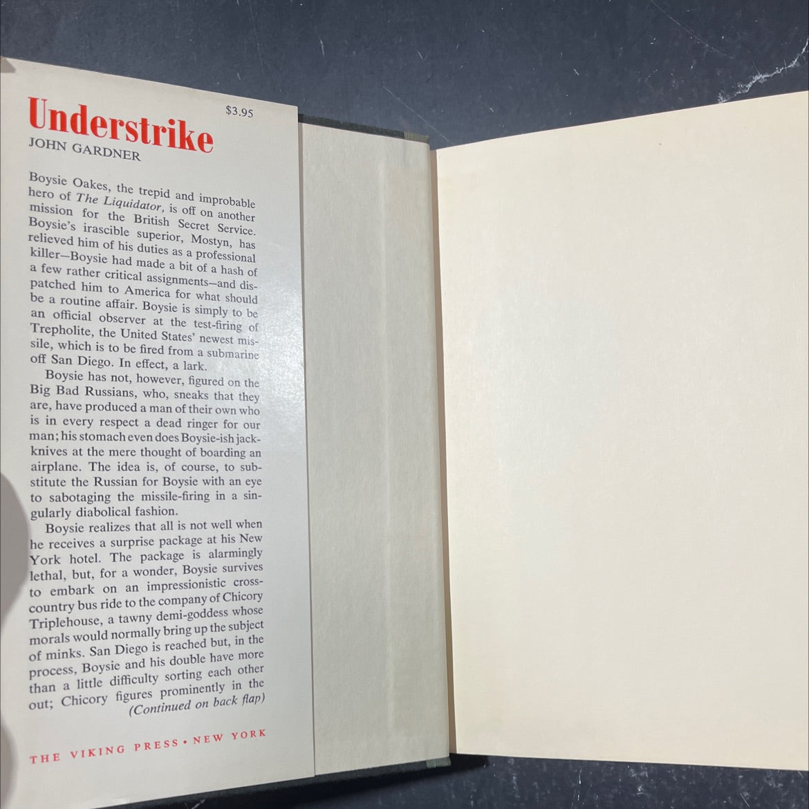 under-strike book, by John Gardner, 1965 Hardcover image 4