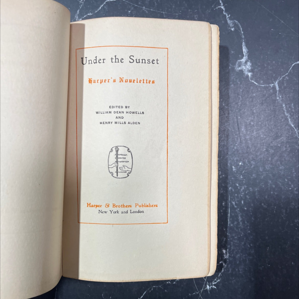 under the sunset harper's novelettes book, by unknown, 1906 Hardcover image 2