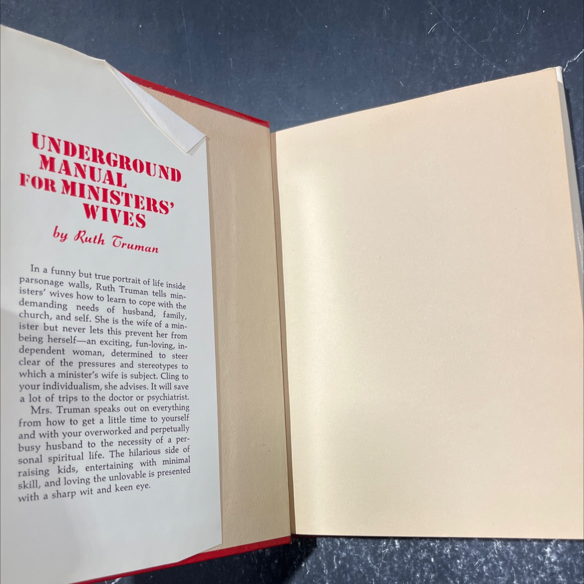 underground manual for ministers' wives book, by ruth truman, 1974 Hardcover image 4