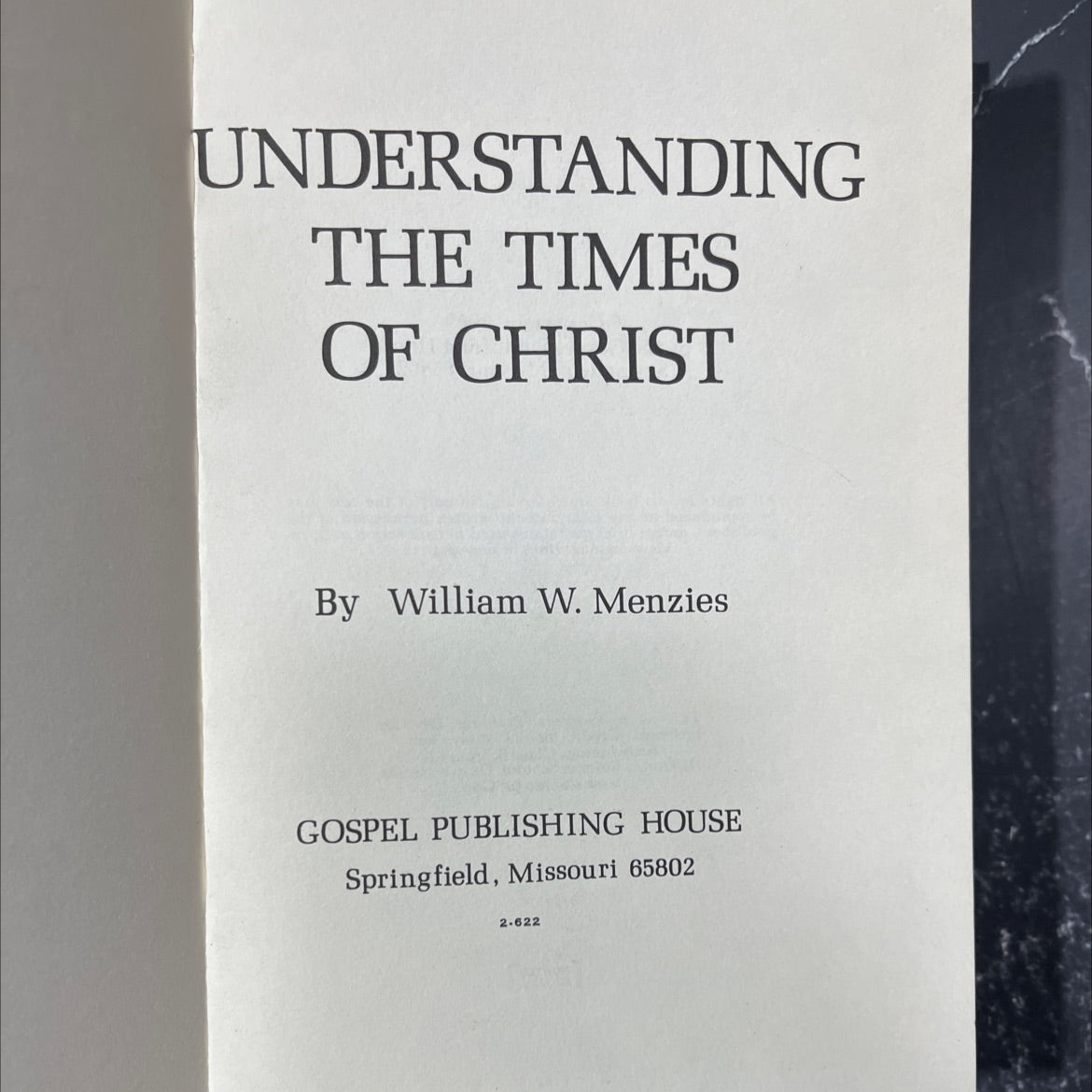 understanding the times of christ book, by william w. menzies, 1969 Hardcover image 2