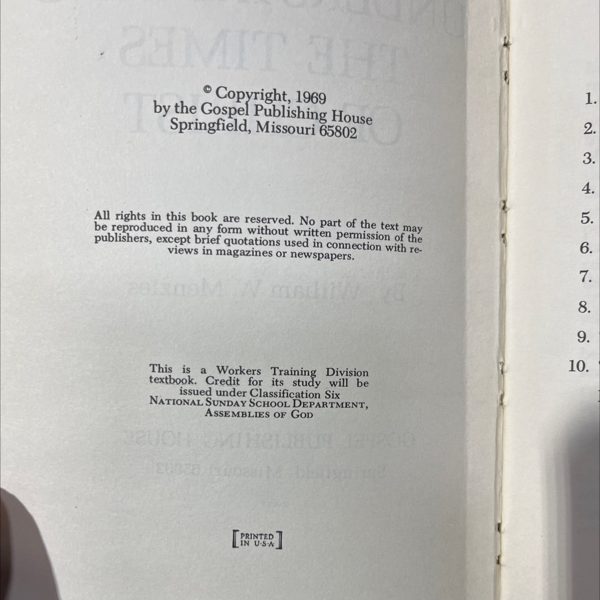 understanding the times of christ book, by william w. menzies, 1969 Hardcover image 3