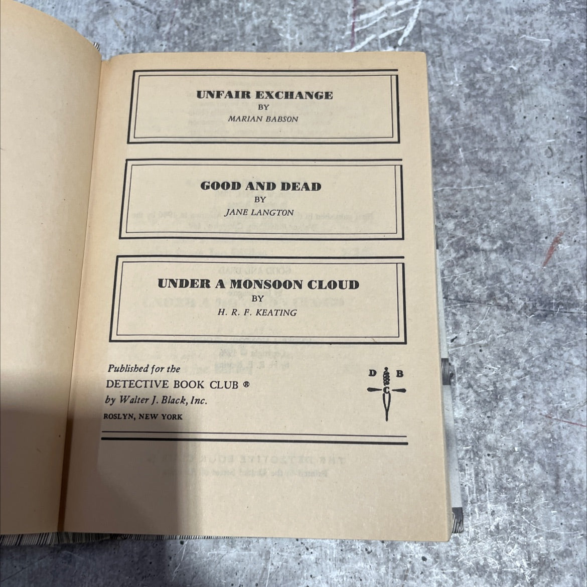 unfair exchange book, by Marian Babson, 1986 Hardcover image 2