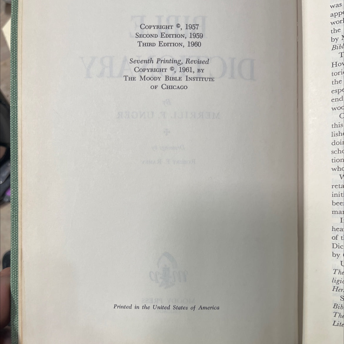 unger's bible dictionary book, by merrill f. unger, 1961 Hardcover image 3