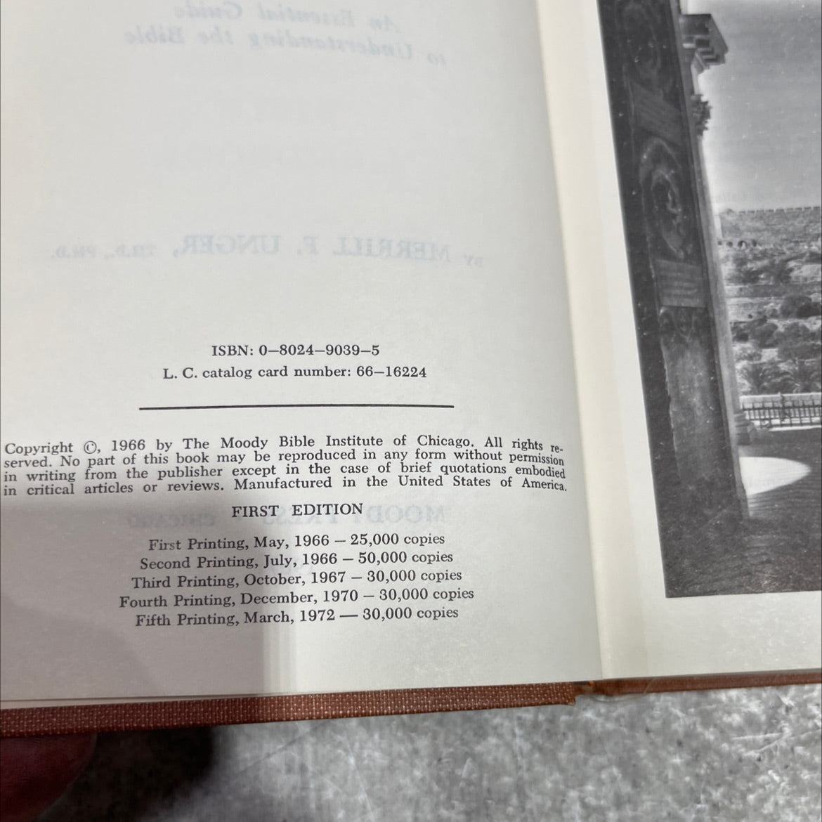 unger's bible handbook book, by merrill f. unger, th.d., ph.d., 1970 Hardcover image 3