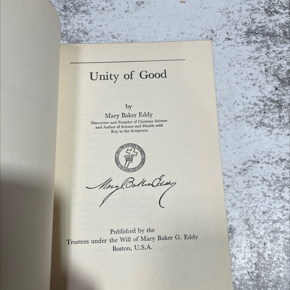 unity of good book, by Mary Baker Eddy, 1919 Hardcover image 2
