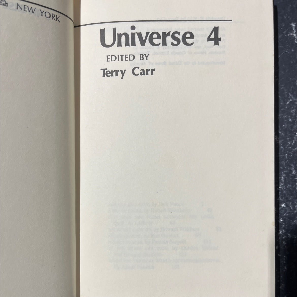 universe 4 book, by Terry Carr, 1974 Hardcover image 2