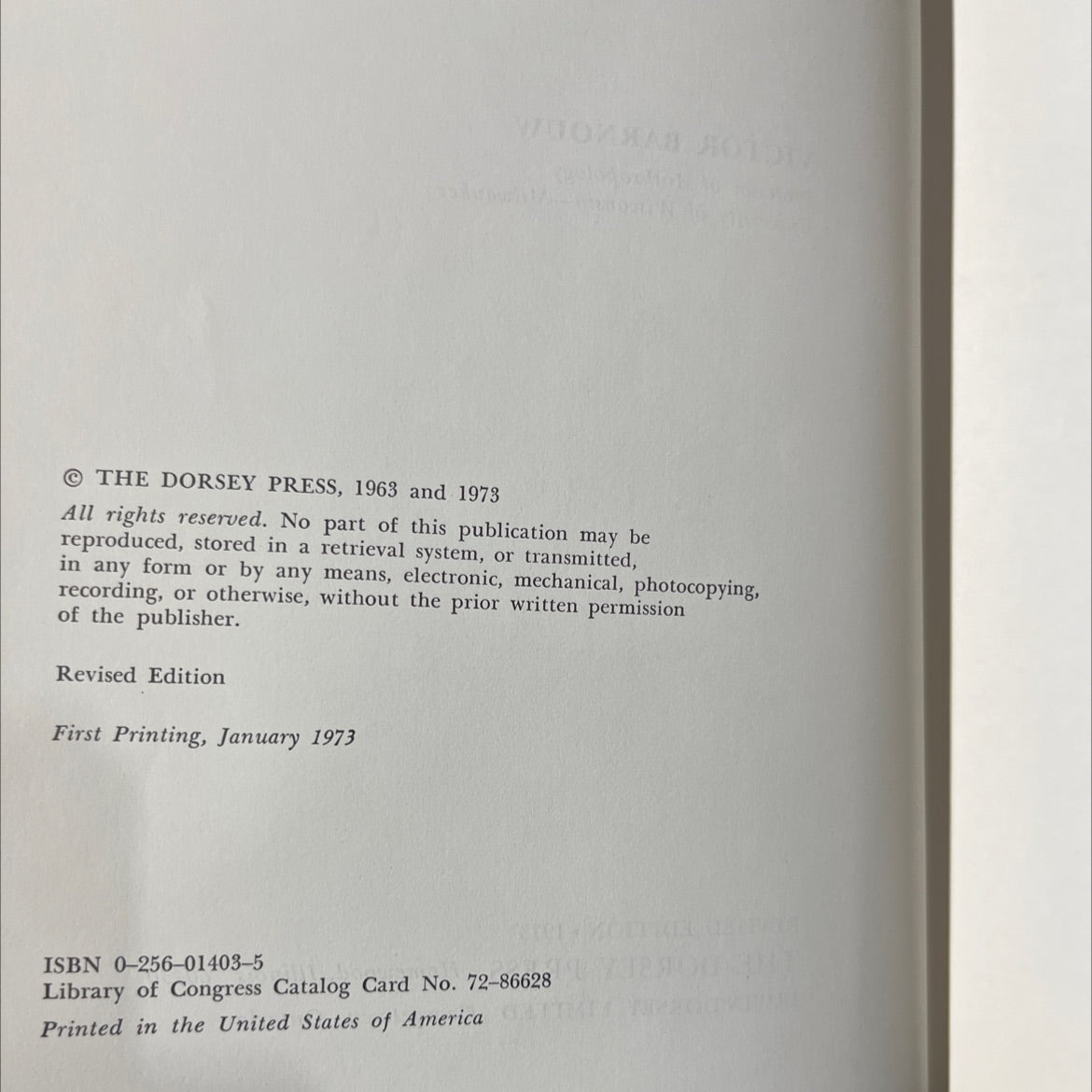 university culture and personality book, by victor barnouw, 1973 Hardcover image 3
