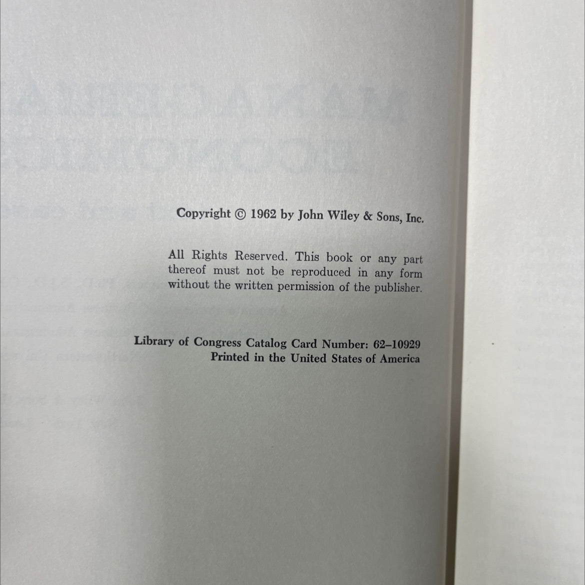 unknown book, by unknown, 1962 Hardcover image 2