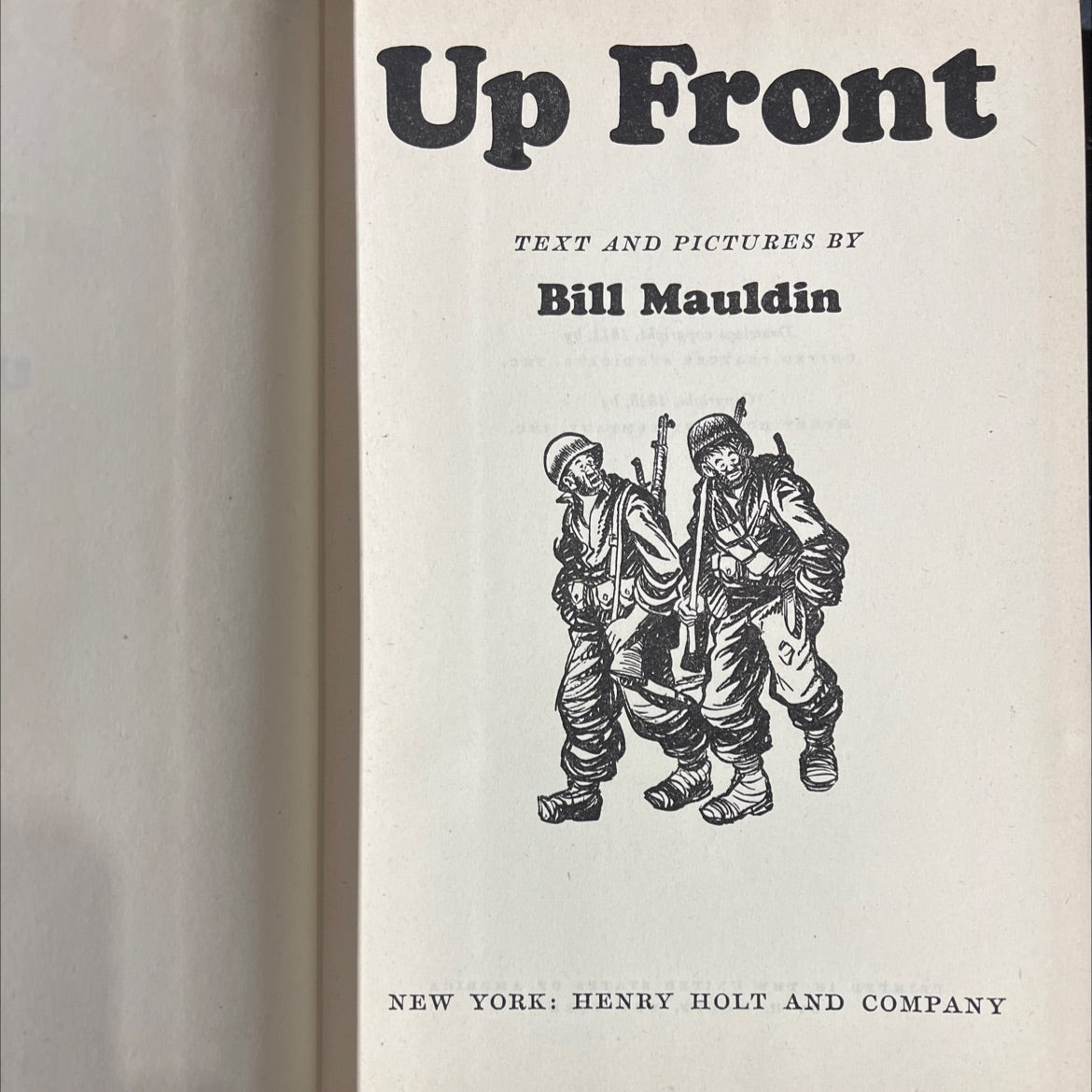 up front book, by Bill Mauldin, 1945 Hardcover image 2