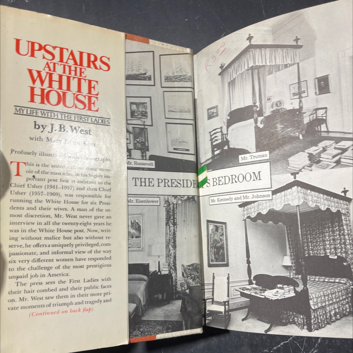 upstairs at the white house my life with the first ladies book, by j. b. west, 1973 Hardcover image 4