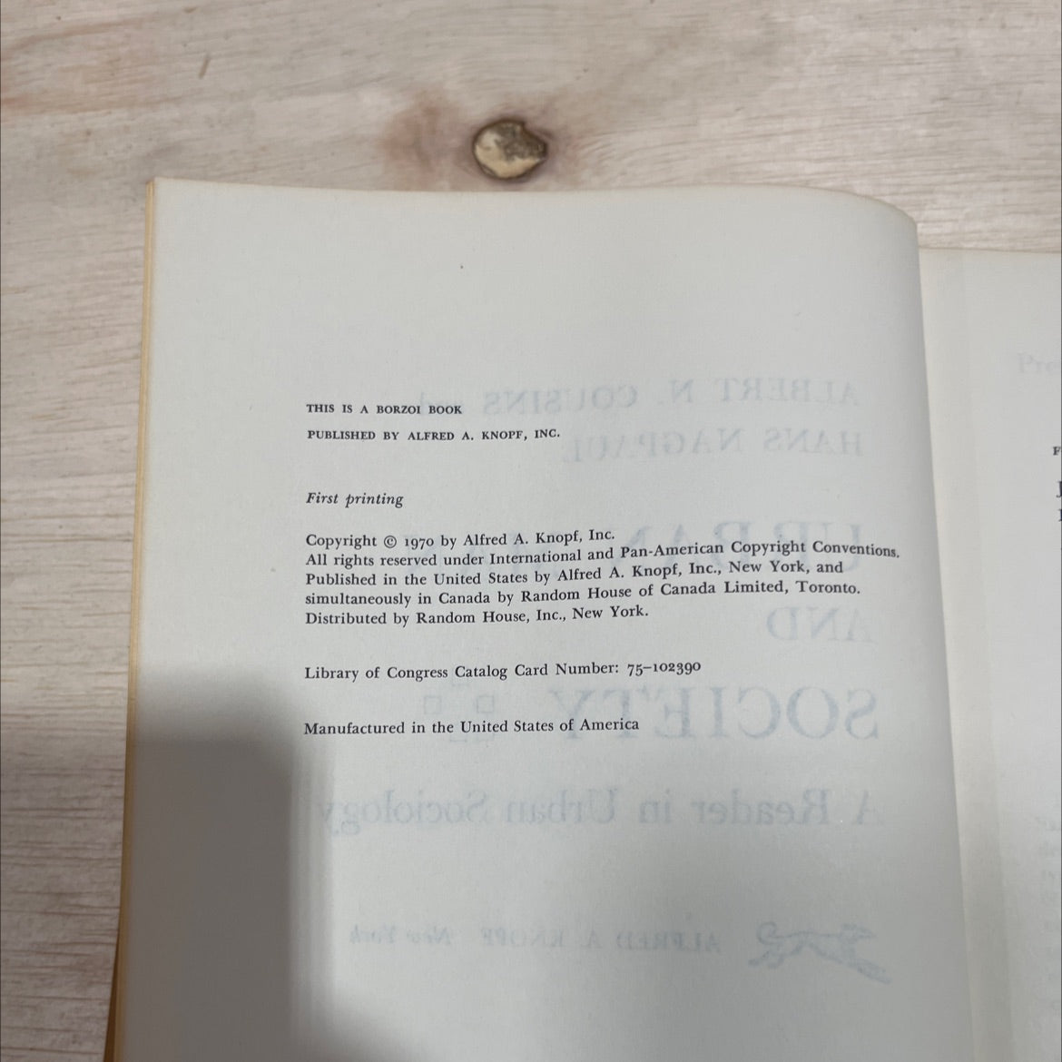 urban man and society book, by albert n. cousins and hans nagpaul, 1970 Hardcover image 3