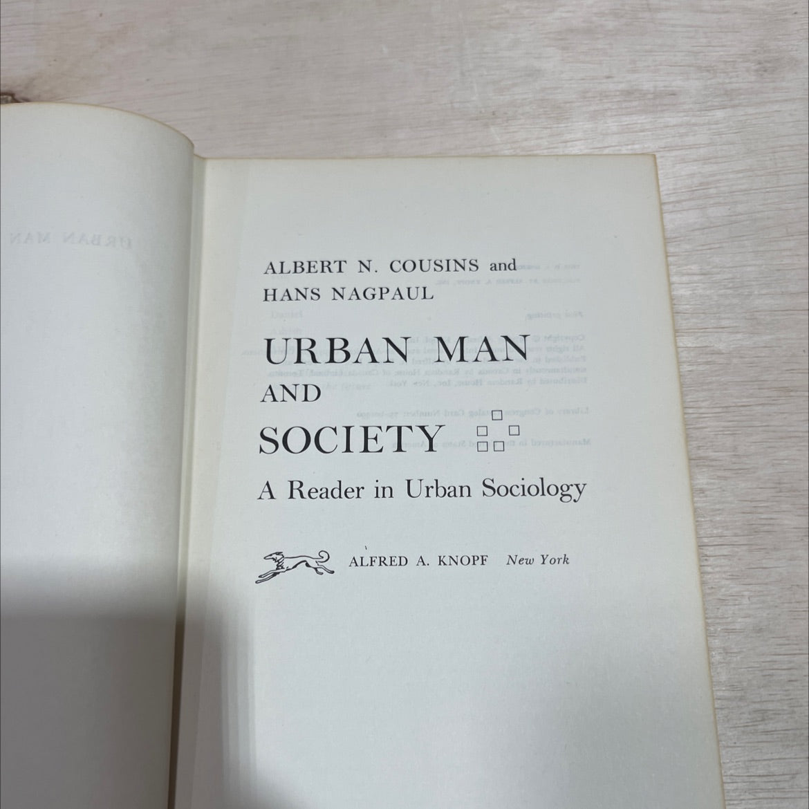 urban man and society book, by albert n. cousins and hans nagpaul, 1970 Hardcover image 2