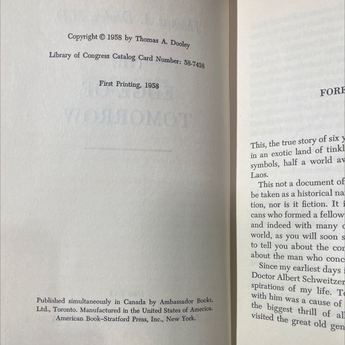 us from evil book, by thomas a. dooley, m.d., 1958 Hardcover image 3