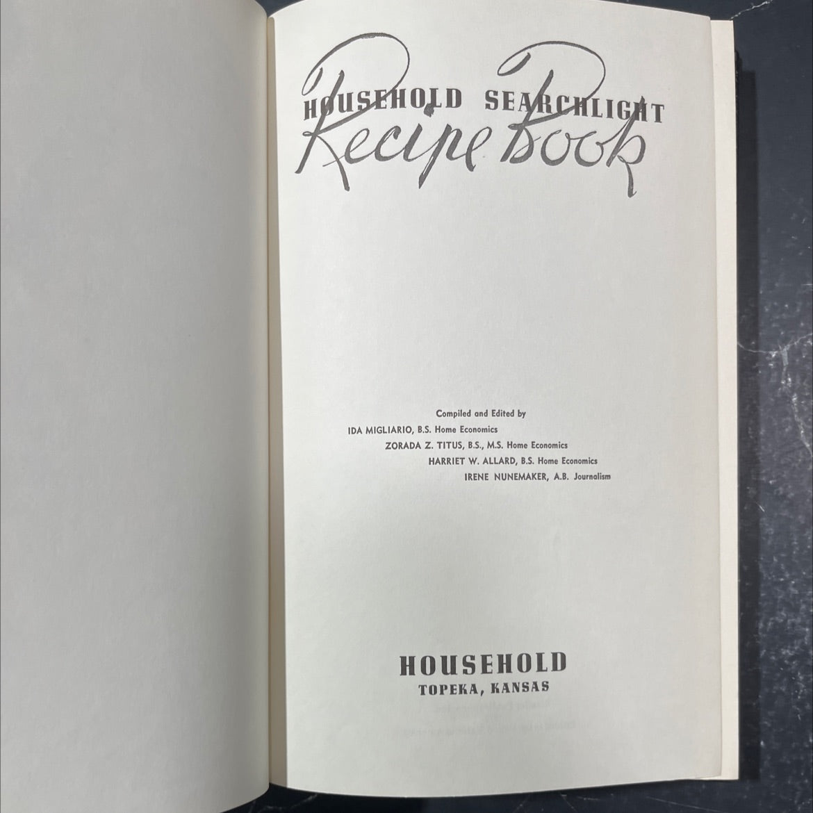 usehold searchlight recipe book book, by ida migliario, zorada z. titus, harriet w. allard, irene nunemaker, 1977 image 2