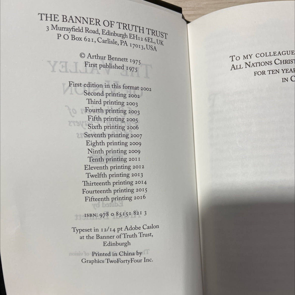 valley of vision book, by Arthur Bennett, 2016 Leather image 3