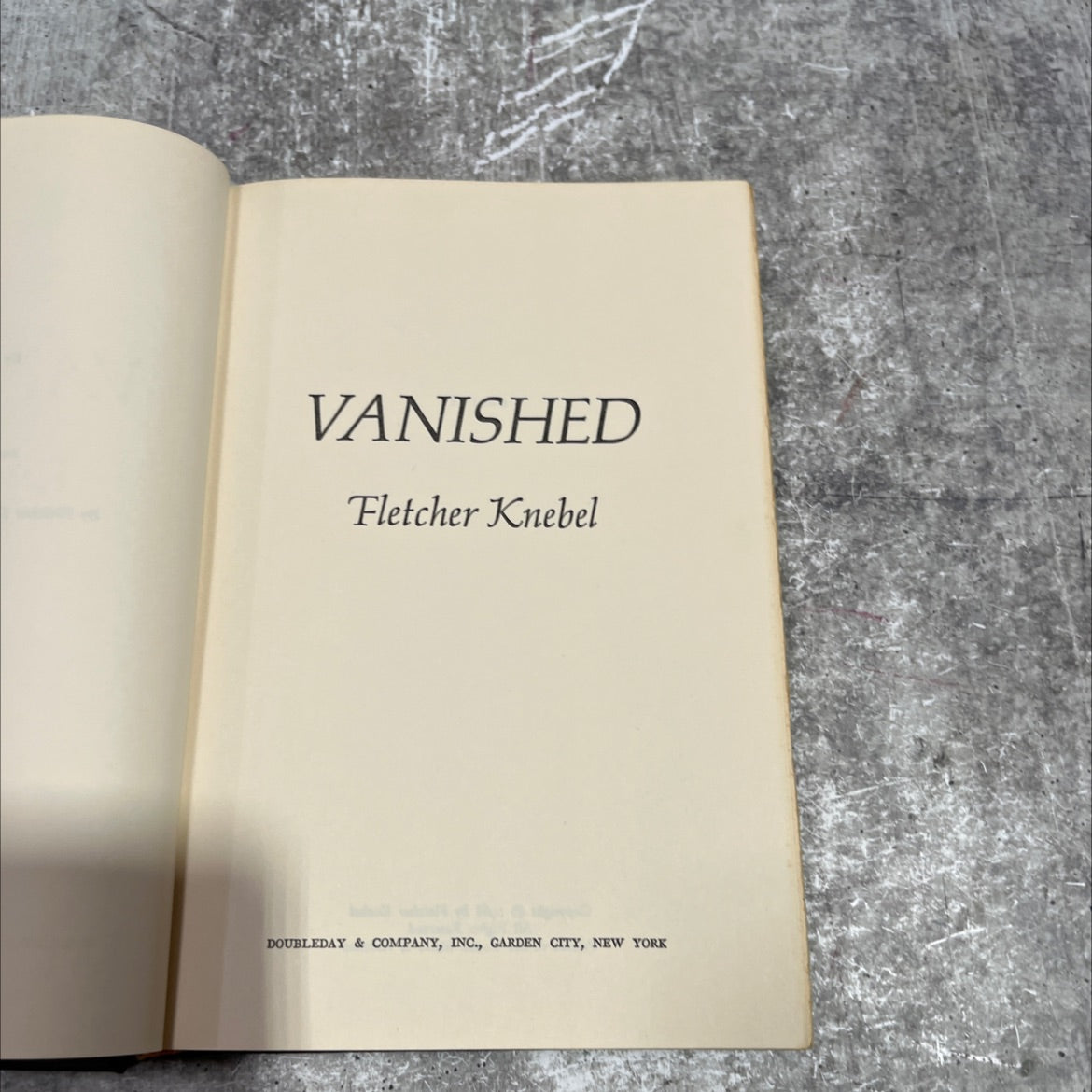 vanished book, by Fletcher Knebel, 1968 Hardcover image 2