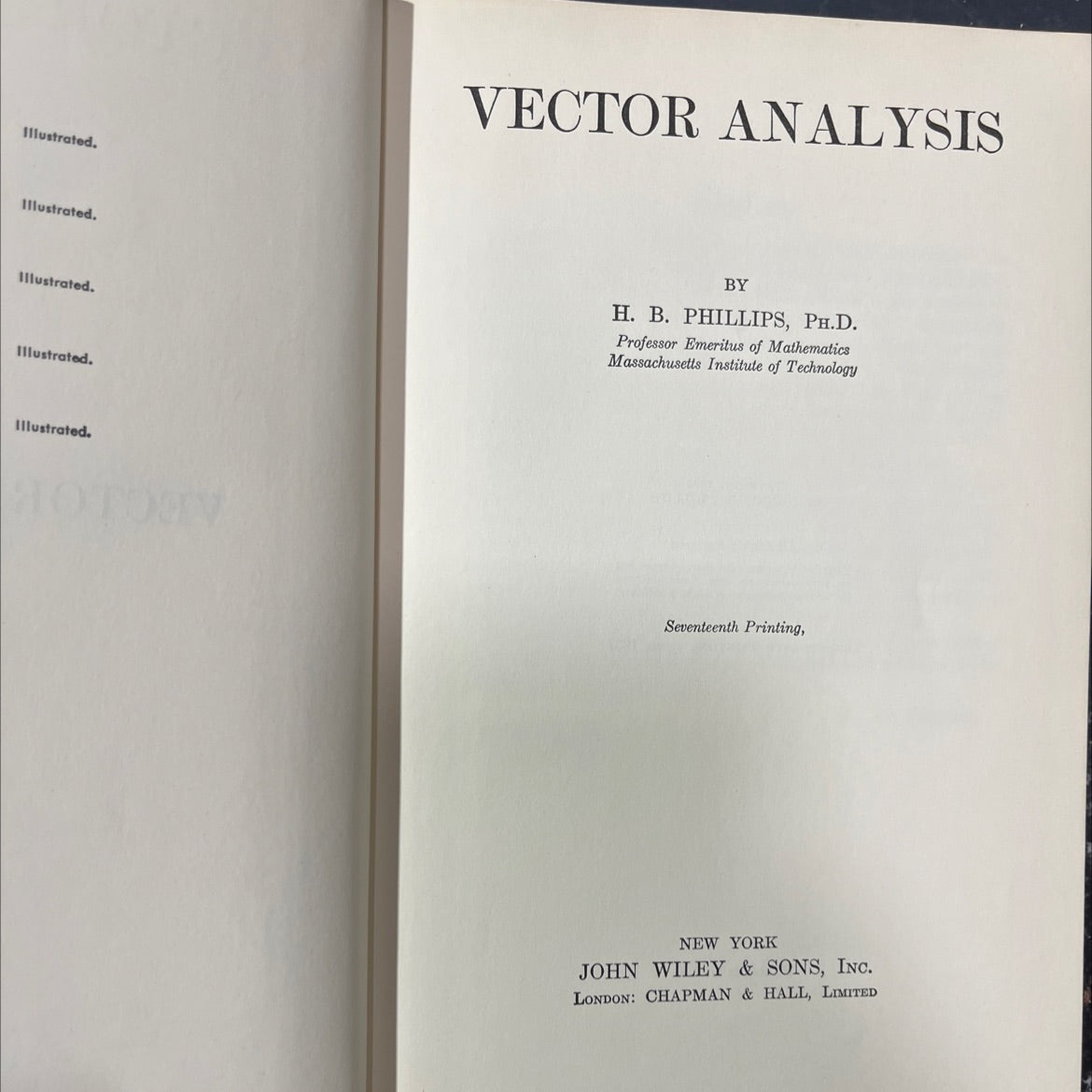 vector analysis illustrated book, by h. b. phillips, 1957 Hardcover image 2