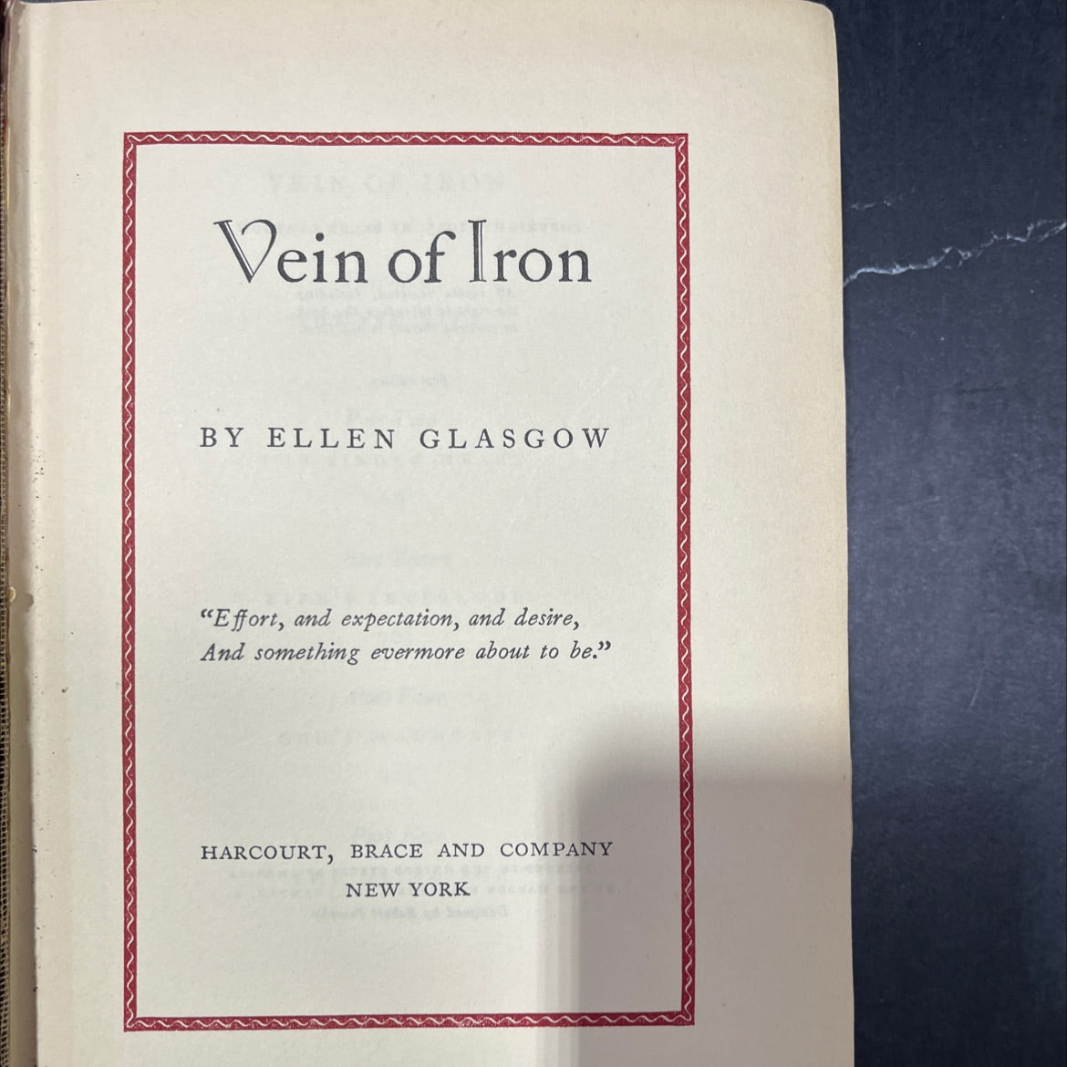 vein of iron book, by ellen glasgow, 1935 Hardcover image 2