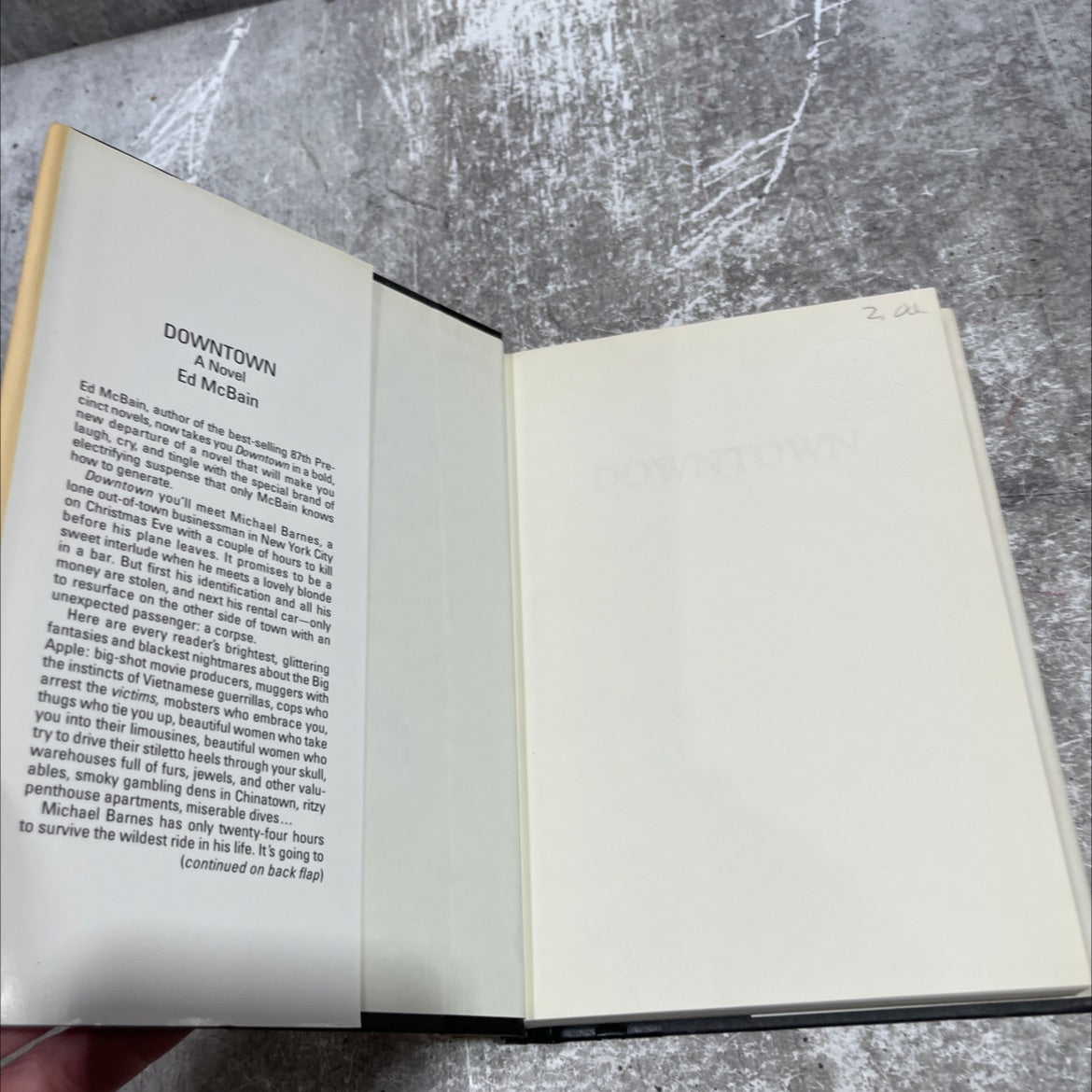 vels downtown book, by ed mcbain, 1991 Hardcover image 4