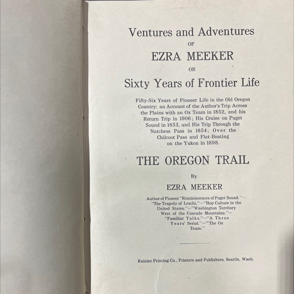 ventures and adventures of ezra meeker book, by ezra meeker, 1909 Hardcover image 2