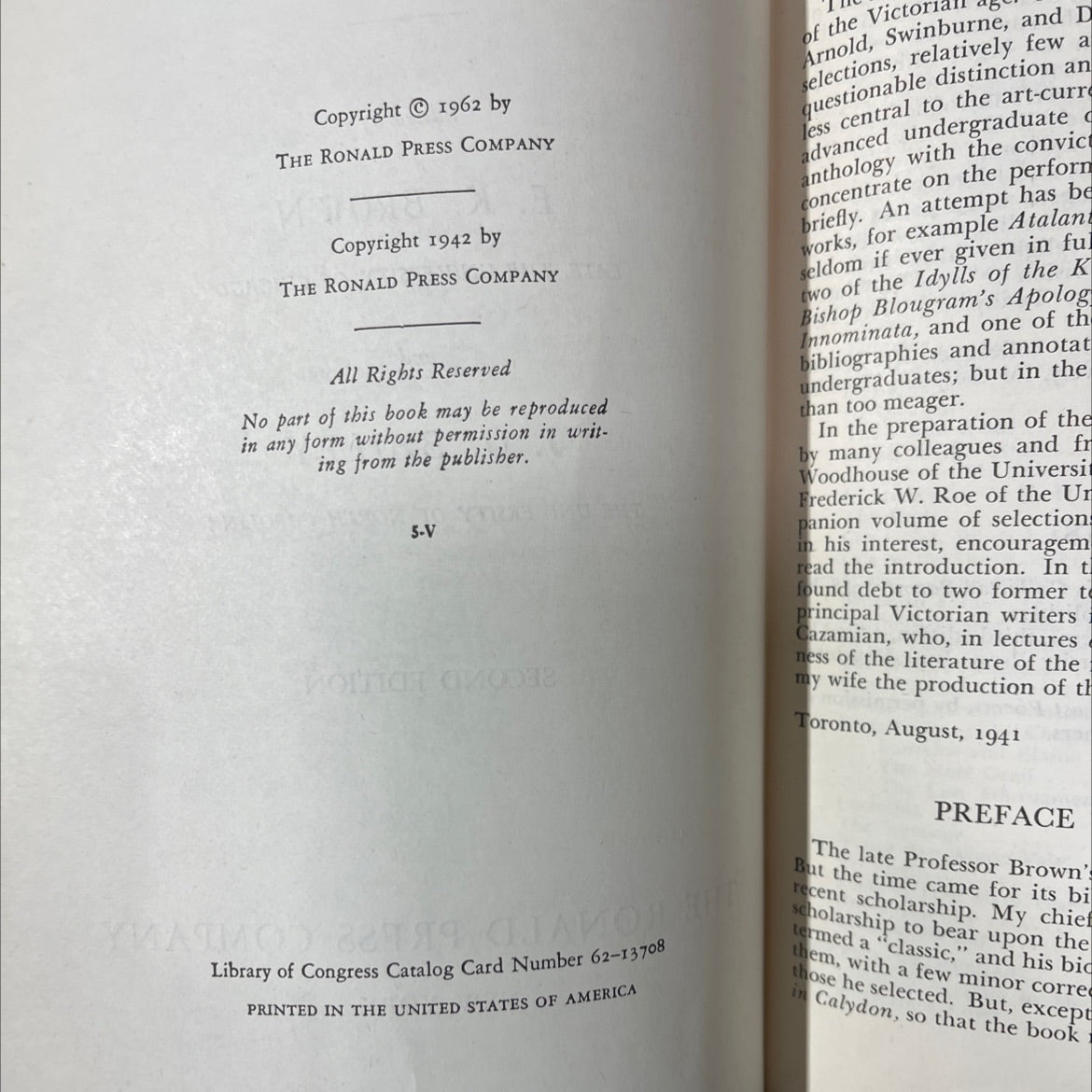 victorian poetry book, by e. k. brown, 1962 Hardcover image 3