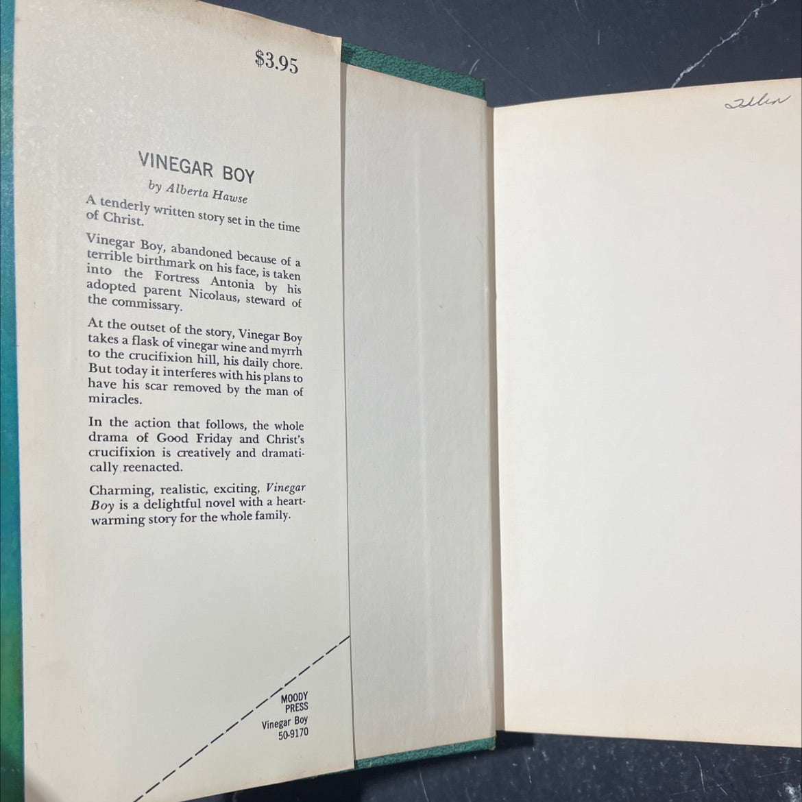 vinegar boy book, by alberta hawse, 1971 Hardcover image 4