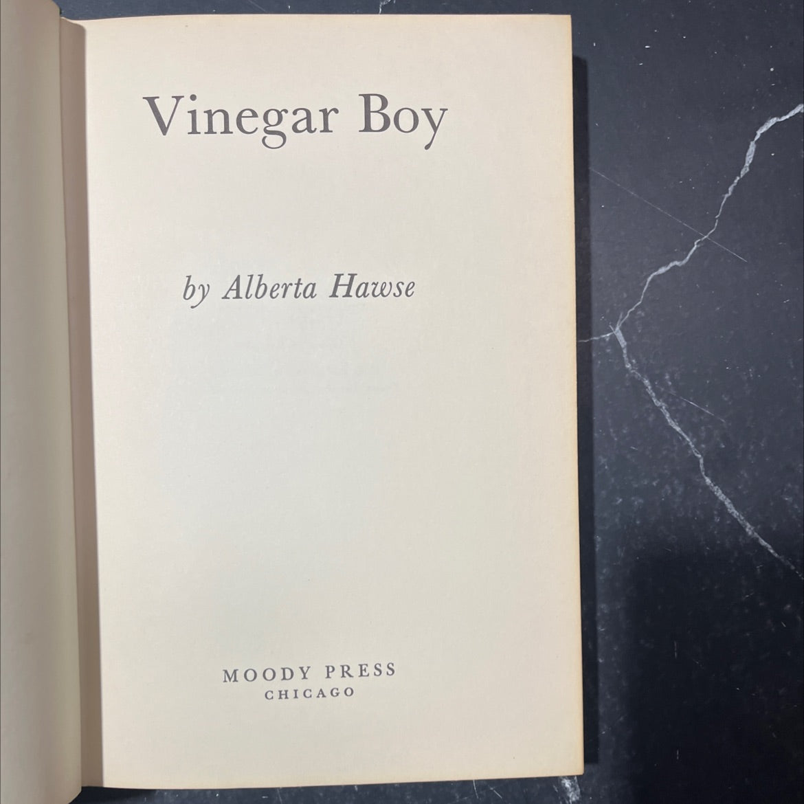 vinegar boy book, by alberta hawse, 1971 Hardcover image 2