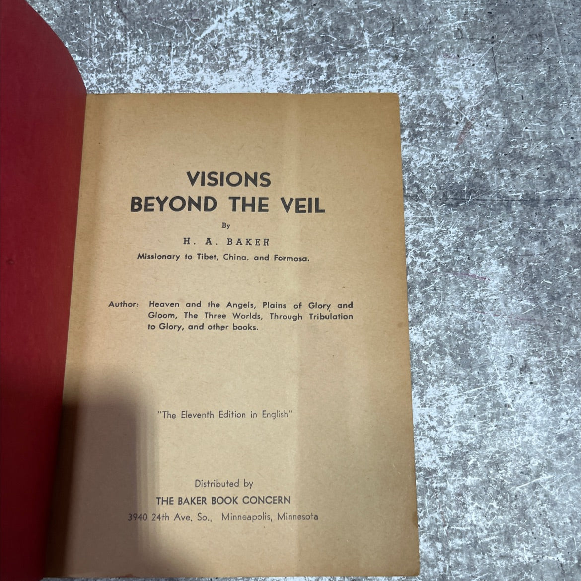 visions beyond the veil book, by H. A. BAKER, unknown Paperback image 2