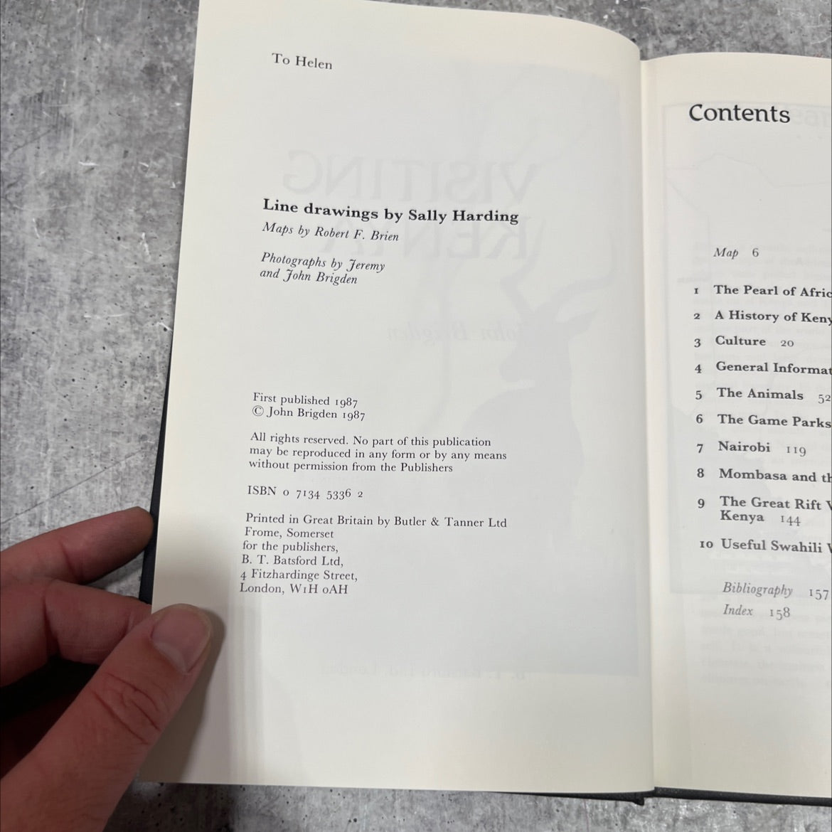 visiting kenya book, by john brigden, 1987 Hardcover image 3